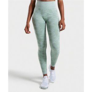 Gymshark Camo Seamless Leggings Sage Green New